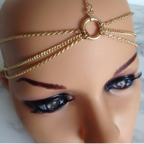 4/$20 3 Layer Gypsy Headchain Gold Head Chain NWT - Picture 3 of 7